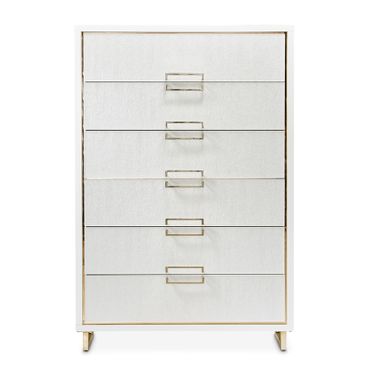 Palm Gate 6-Drawer Chest In Cloud White