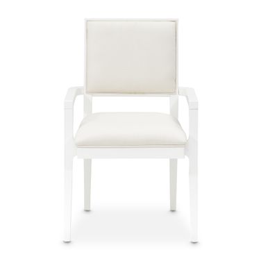 Palm Gate Dining Arm Chair Set of 2 In Cloud White