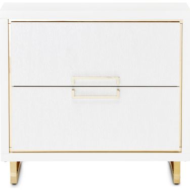 Palm Gate Nightstand In Cloud White