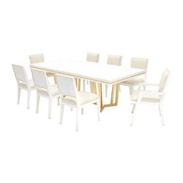 Palm Gate Rectangular Dining Room Set In Cloud White