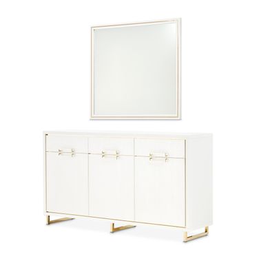 Palm Gate Sideboard with Mirror In Cloud White
