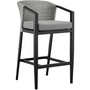 Palma Outdoor Patio Bar Stool In Dark Gray