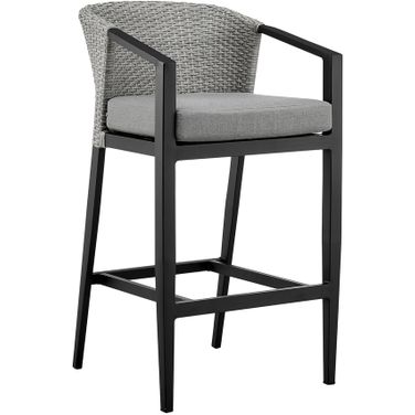 Palma Outdoor Patio Counter Height Bar Stool In Dark Gray