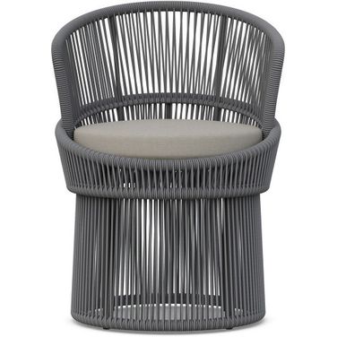 Palma Swivel Dining with Cushion In Truffle and Matte Chacoal