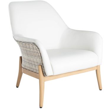 Palma Vinyl Lounge In Natural and Linen Wicker