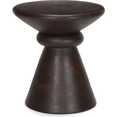 Palmera Wood Pedestal Accent Table In Dark Brown