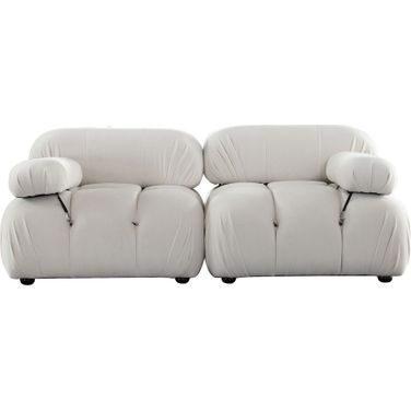 Paloma 2Pc Modular 74 Inch Sofa In Light Cream Velvet