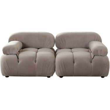 Paloma 2Pc Modular 74 Inch Sofa In Mink Tan Velvet