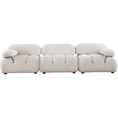 Paloma 3Pc Modular 111 Inch Sofa In Light Cream Velvet