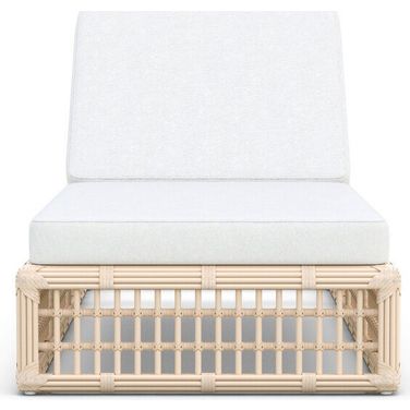 Paloma Chaise Lounge with Cushion In Polar and Matte White