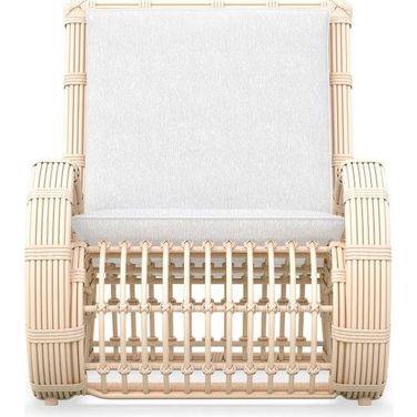 Paloma Club Chair with Cushion In Polar and Matte White