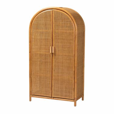 Paloma Rattan Large Storage Cabinet In Light Honey