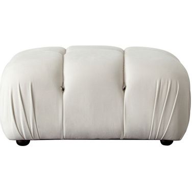 Paloma Rectangle Ottoman In Light Cream Velvet
