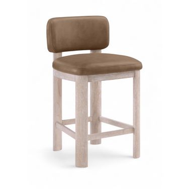 Paloma Vegan Leather Upholstered Counter Stool Set of 2 In Brown