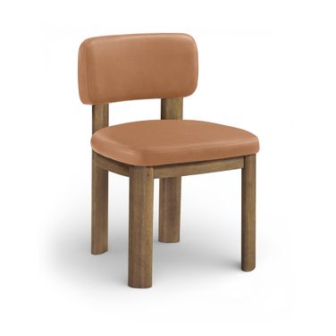 Paloma Vegan Leather Upholstered Dining Chair Set of 2 In Cognac
