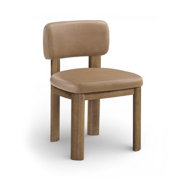 Paloma Vegan Leather Upholstered Dining Chair Set of 2 In Tan