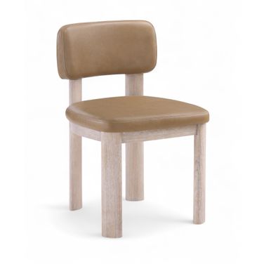 Paloma Vegan Leather Upholstered Dining Chair Set of 2 In Tan