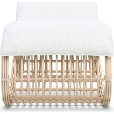 Paloma Wave Chaise Lounge with Cushion In Polar and Matte White