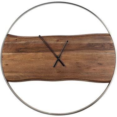 Panchali Brown/Silver Finish Wall Clock