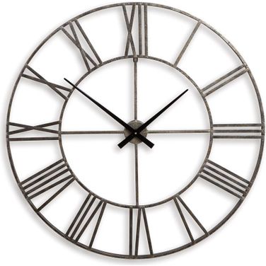 Paquita Antique Silver Wall Clock