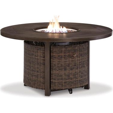 Paradise Trail Medium Brown Outdoor Round Fire Pit Table