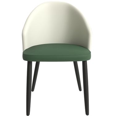 Paradiso Modern Dining Chair In Toupe with Green Fabric