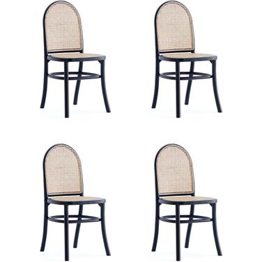 Paragon Dining Chair 1.0 In Black and Cane Set of 4