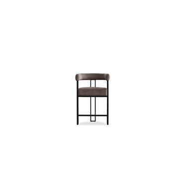 Parah Counter Stool Black Powder Coated Steel Base In Bruna