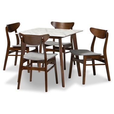 Paras Wood 5-Piece Dining Set In Brown and Grey