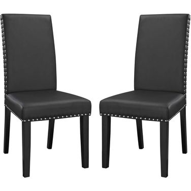 Parcel Black Dining Side Chair Vinyl Set of 2