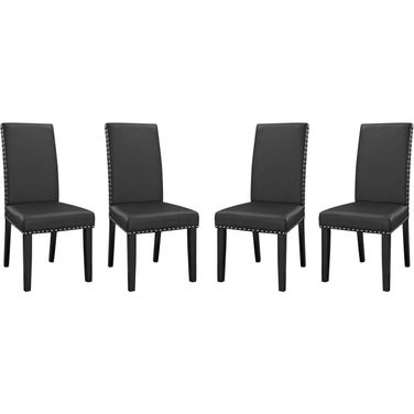 Parcel Black Dining Side Chair Vinyl Set of 4