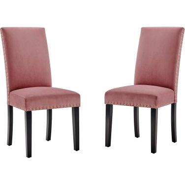 Parcel Performance Velvet Dining Side Chairs Set of 2 In Dusty Rose