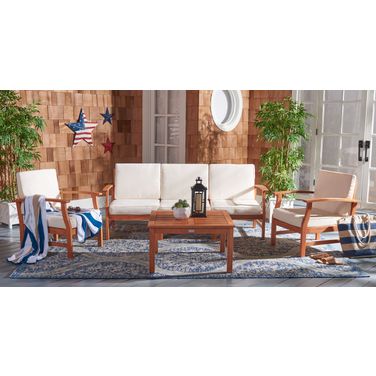 Parcer 4 Pc Living Set in Natural and Beige