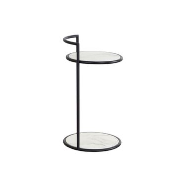 Parga Marble Look End Table In Black