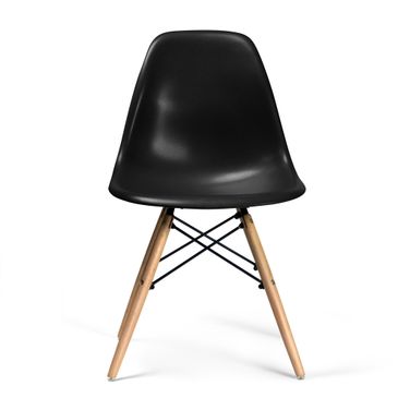 Paris-2 Side Chairs Set of 2 In Black and Natural
