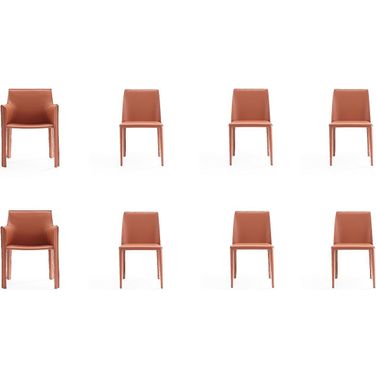 Paris 8-Piece Dining Chairs in Clay