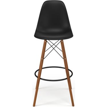 Paris Bar Height Stools Set of 2 In Walnut and Black