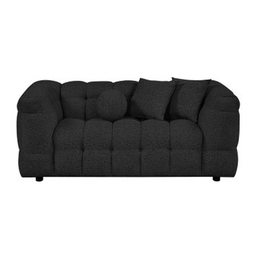 Paris Boucle Fabric Loveseat in Black