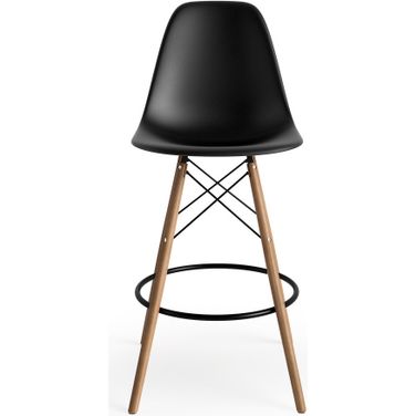 Paris Counter Height Stools Set of 2 In Black and Natural