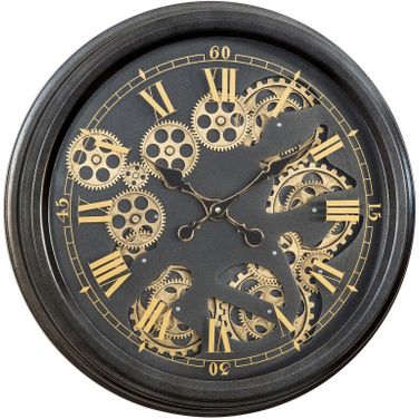 Paris Gear Clock In Black