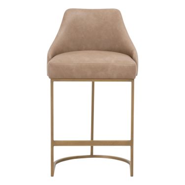 Traditions Parissa Counter Stool Set of 2 In Ivanhoe Toast and Brushed Gold