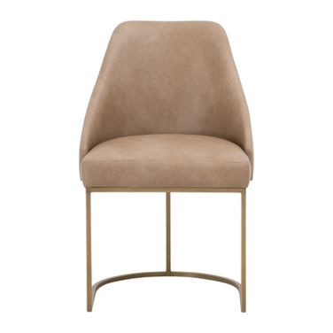 Traditions Parissa Dining Chair Set of 2 In Ivanhoe Toast and Brushed Gold