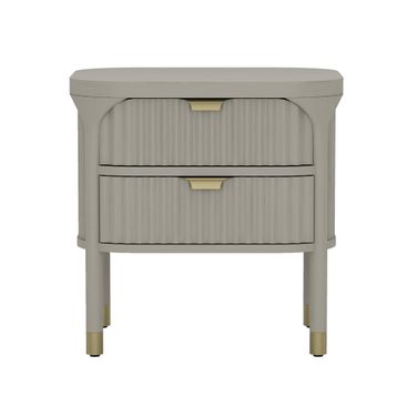 Park 24 Inch Solid Wood 2-Drawer Nightstand In Gray