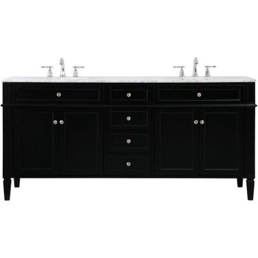 Park Avenue 72 Inch Double Bathroom Vanity In Black