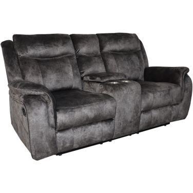 Park City Console Loveseat with Dual Recliners In Slate