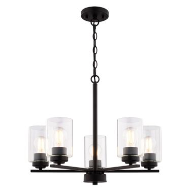 Park Ridge 21 Inch 5 Light Chandelier In Matte Black