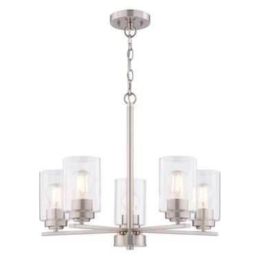 Park Ridge 21 Inch 5 Light Chandelier In Satin Nickel