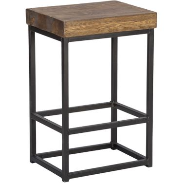 Parker 24 Inch Counter Stool In Brown and Iron