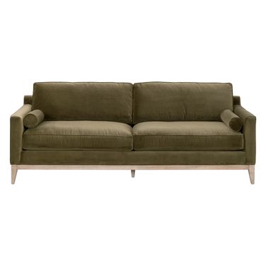 Stitch and Hand Parker 86 Inch Post Modern Sofa In Olive and Natural Gray