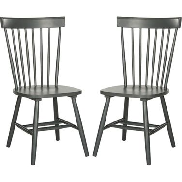 Parker Charcoal Grey 17 Inch Spindle Dining Chair Set of 2